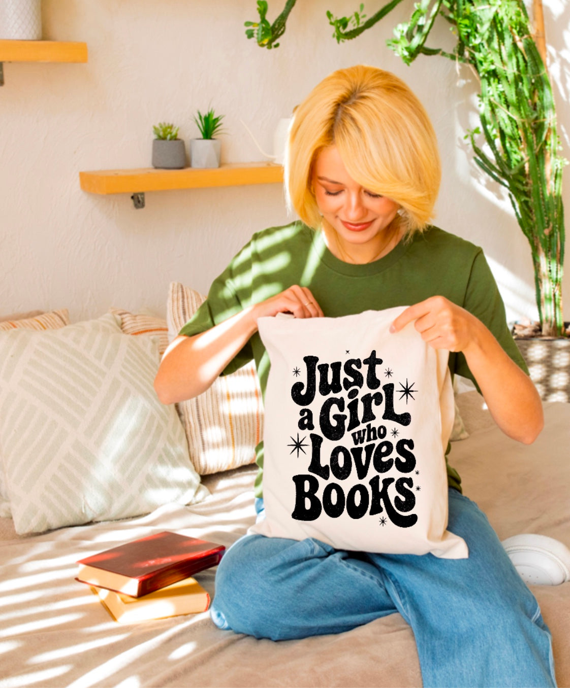 Just a girl who loves books tote bag