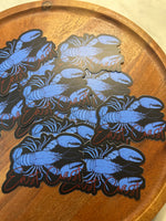 Blue East Coast Lobster sticker • red