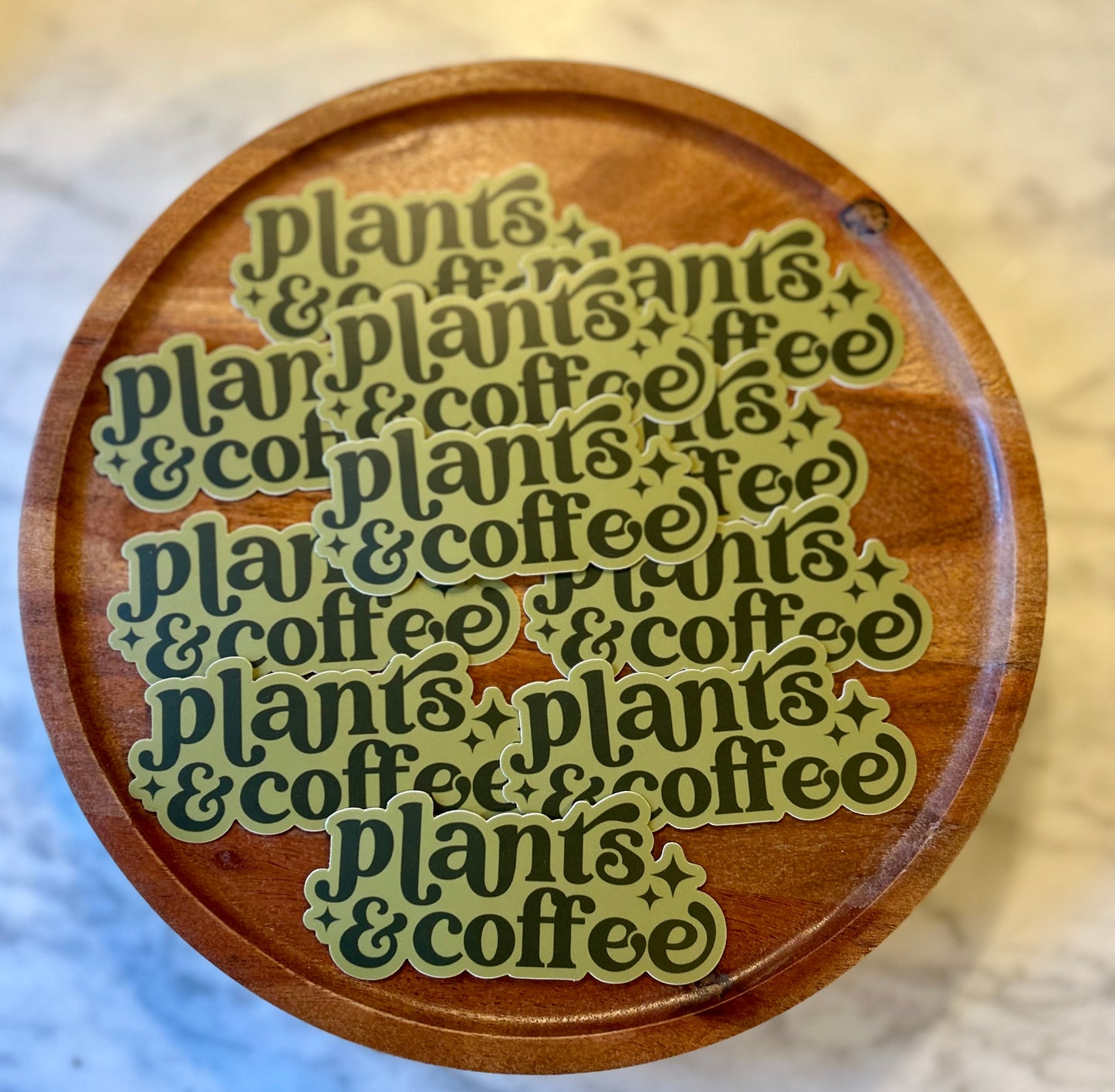 Plants & Coffee Sticker • green