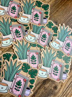 Plants & coffee & books sticker