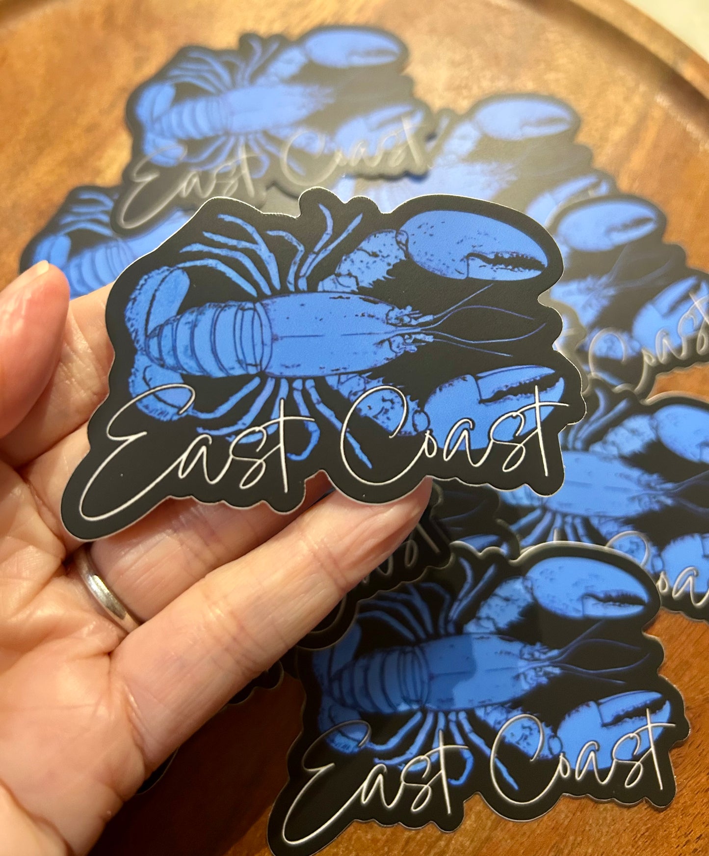 Blue East Coast Lobster sticker • white