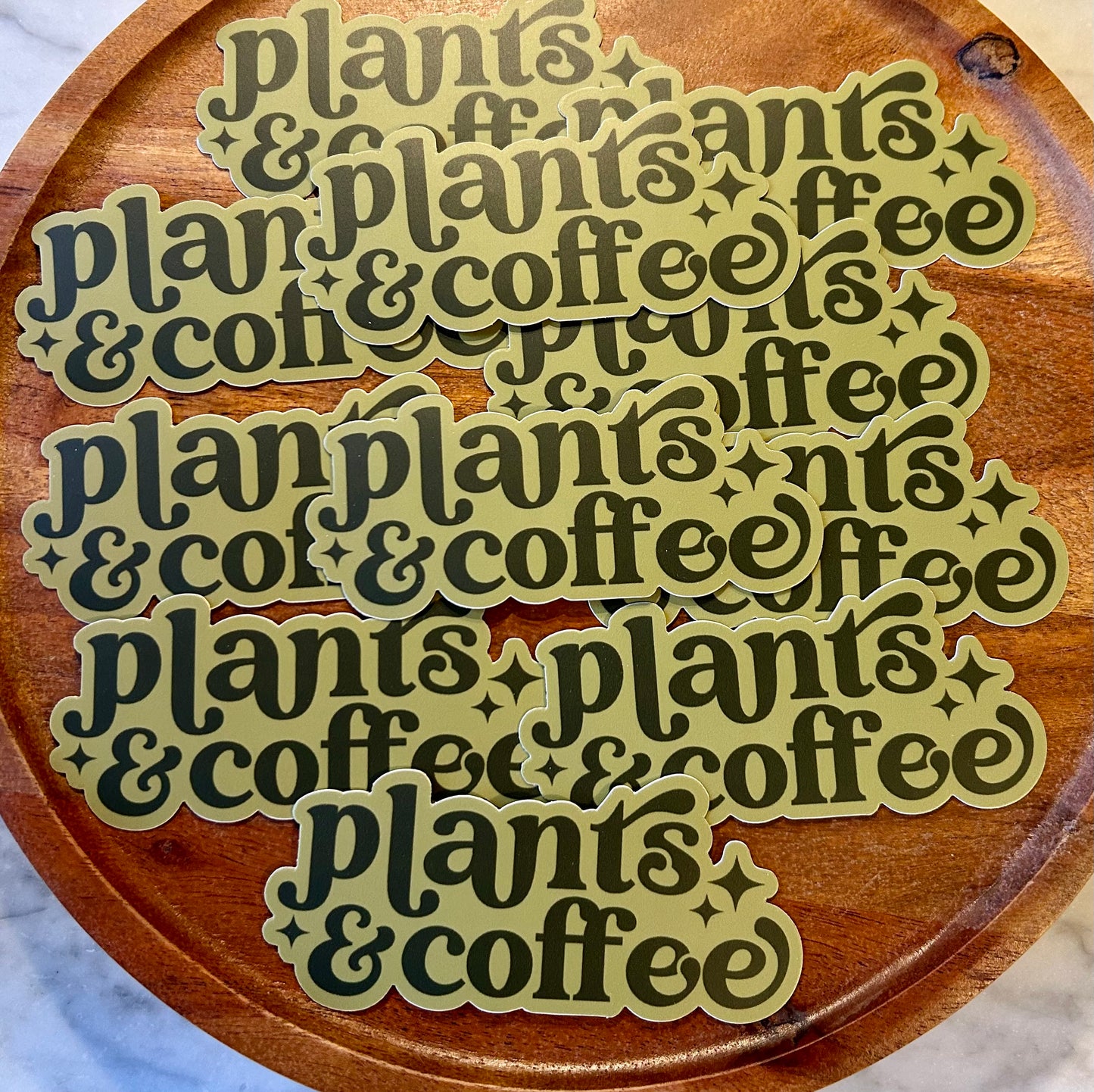 Plants & Coffee Sticker • green