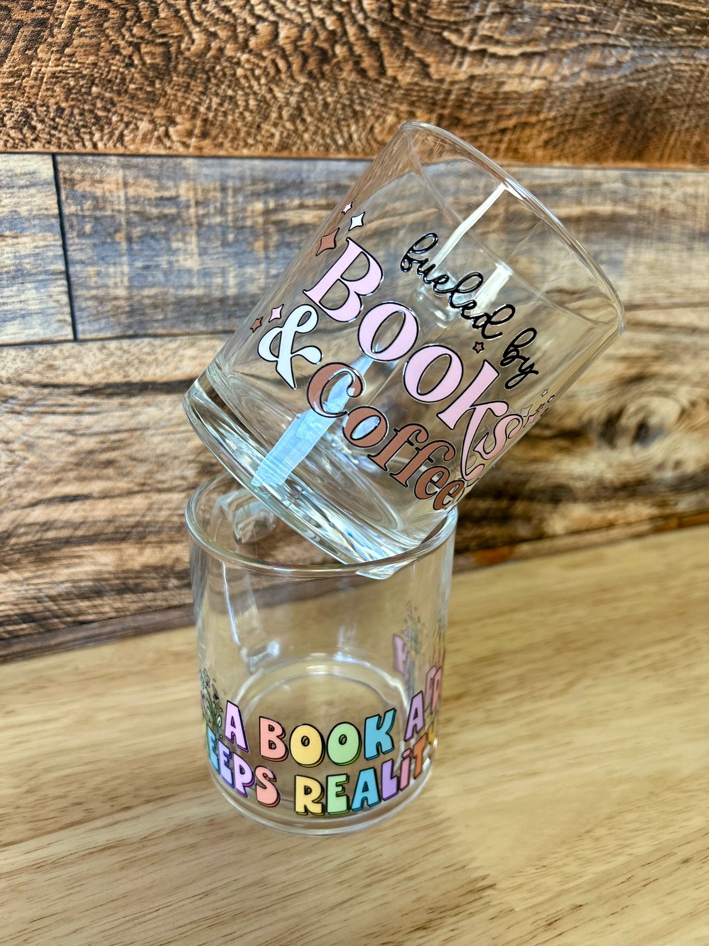 Coffee & Books Glass coffee mugs