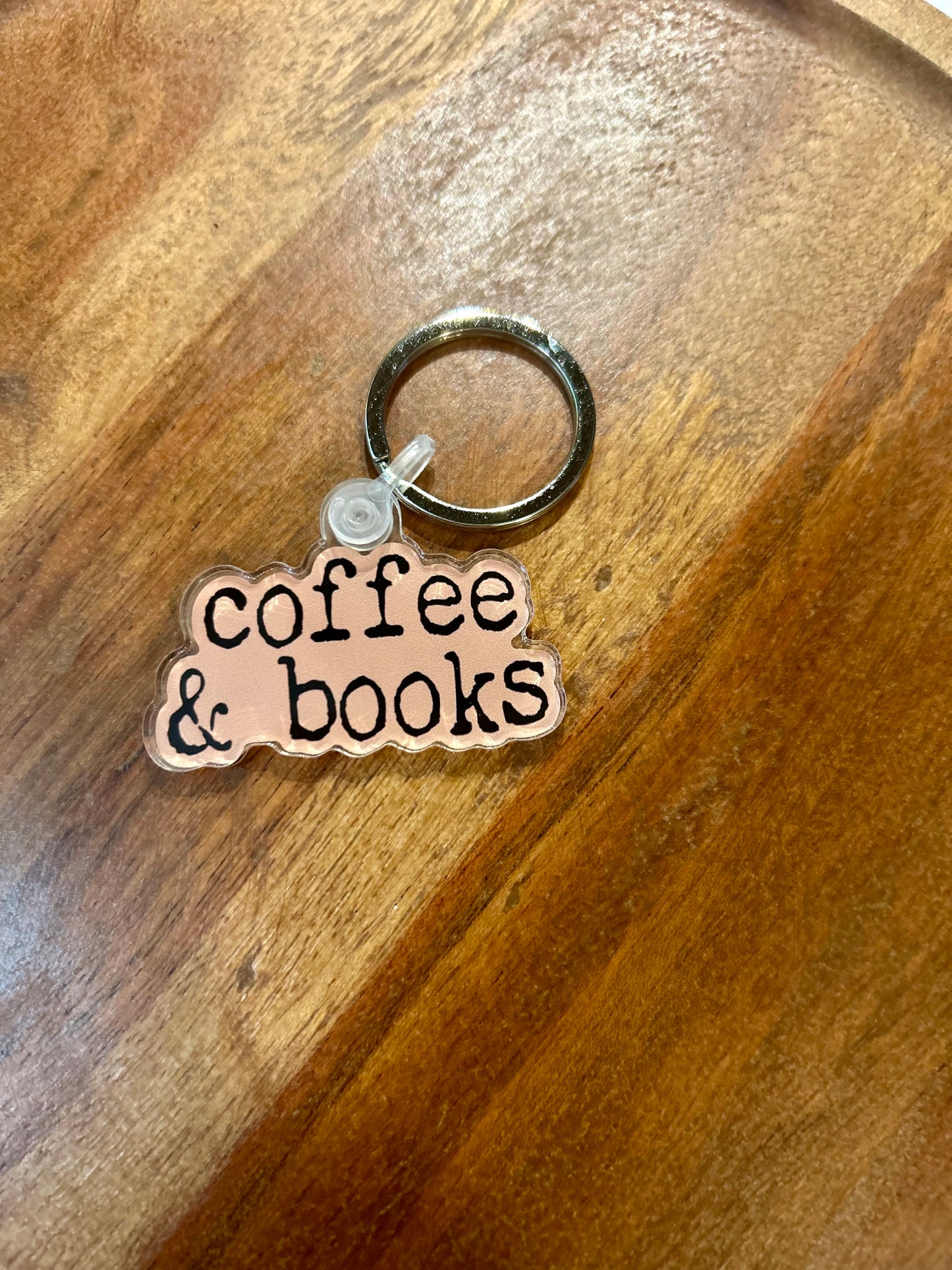 Coffee & books keychain
