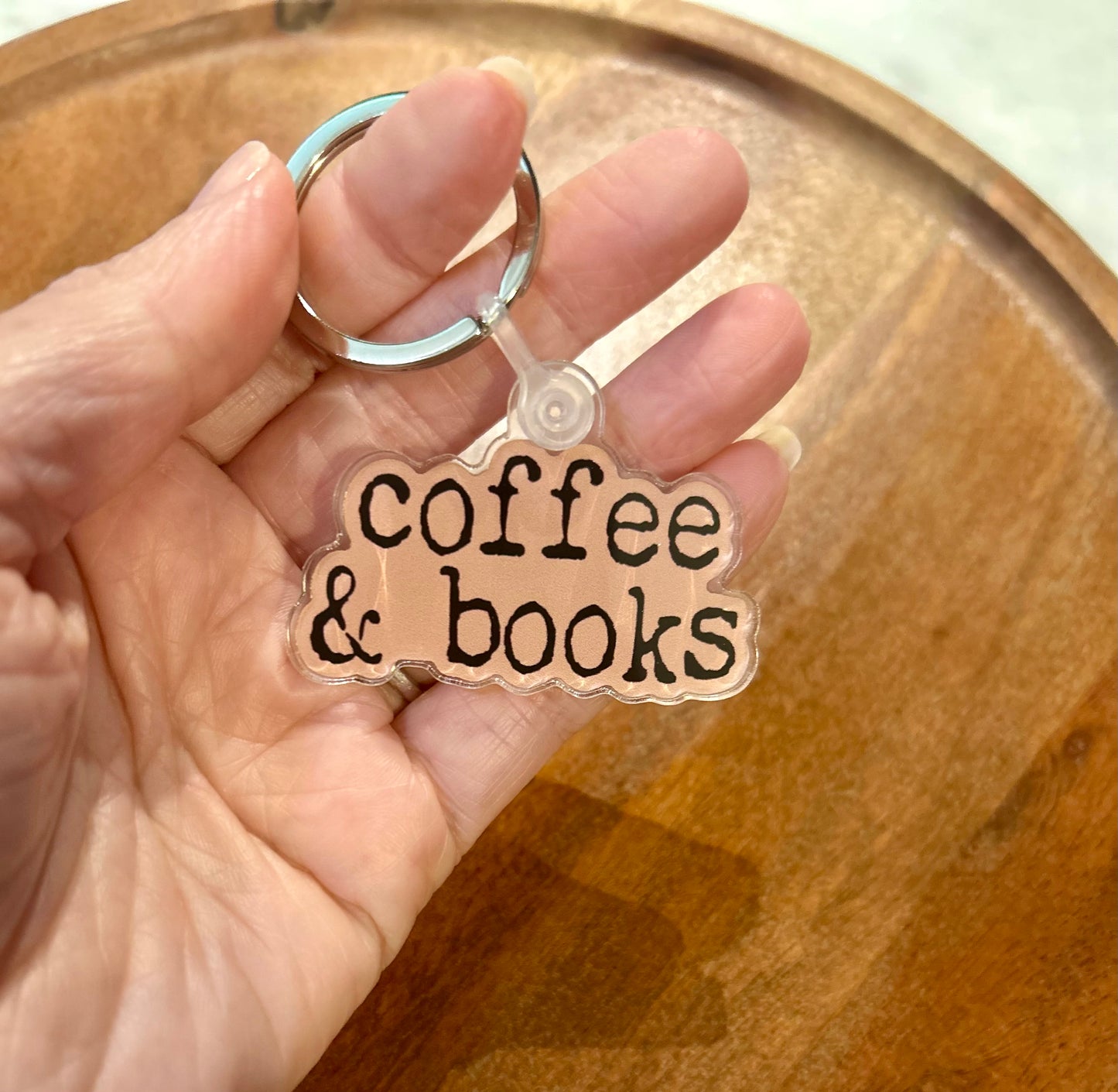 Coffee & books keychain