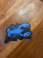 Blue East Coast Lobster sticker • red