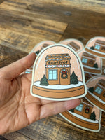 Bookshop snow globe sticker