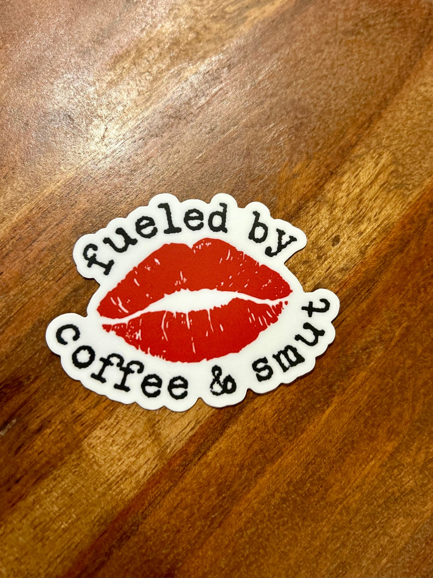 Fueled by coffee & smut Sticker • red