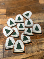 Tree snow globe sticker