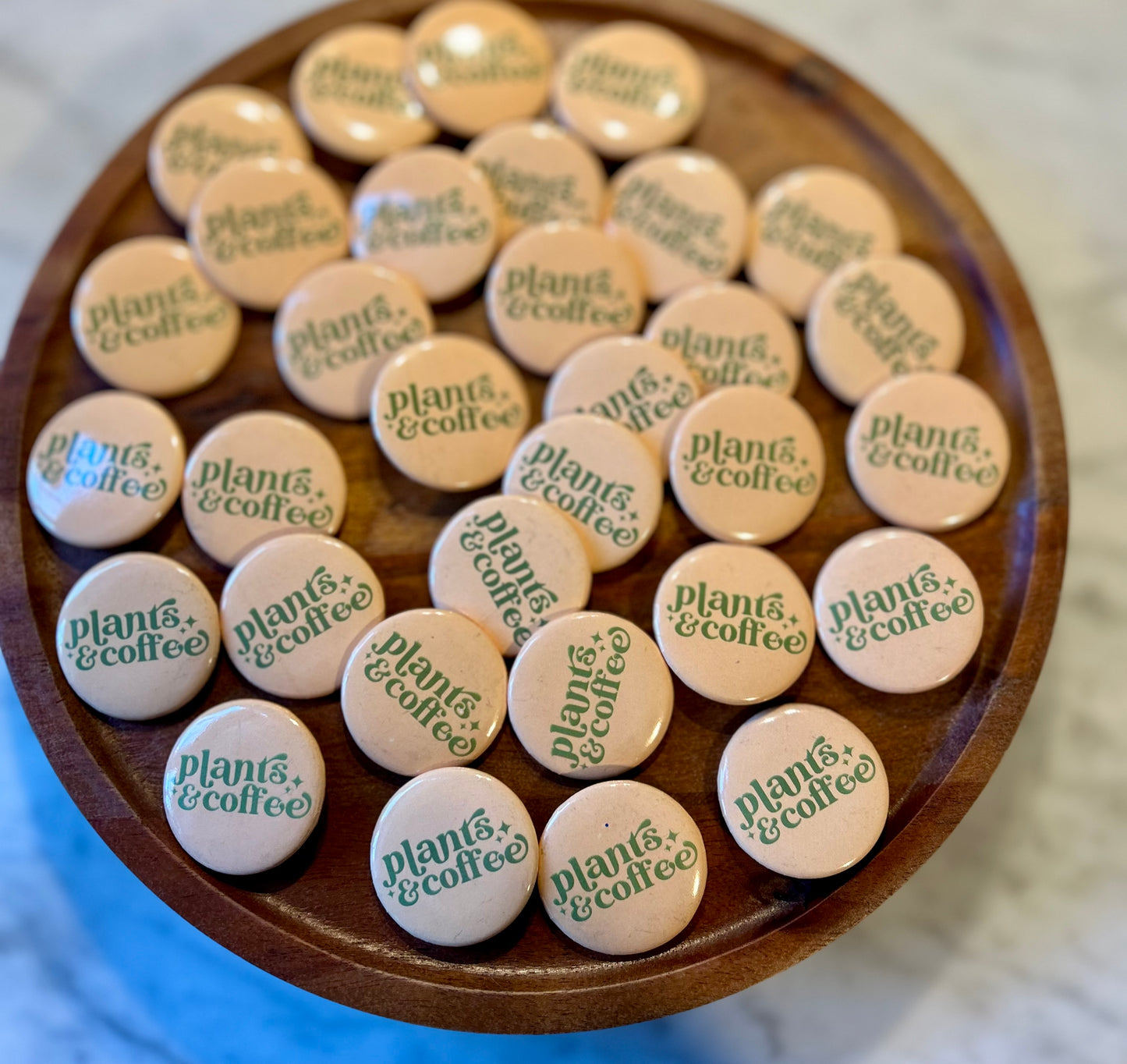 Plants & Coffee button • sage