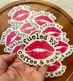 Fueled by coffee & smut Sticker • pink