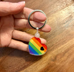 Pride heart keychain