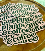 Plants & Coffee Sticker • pink