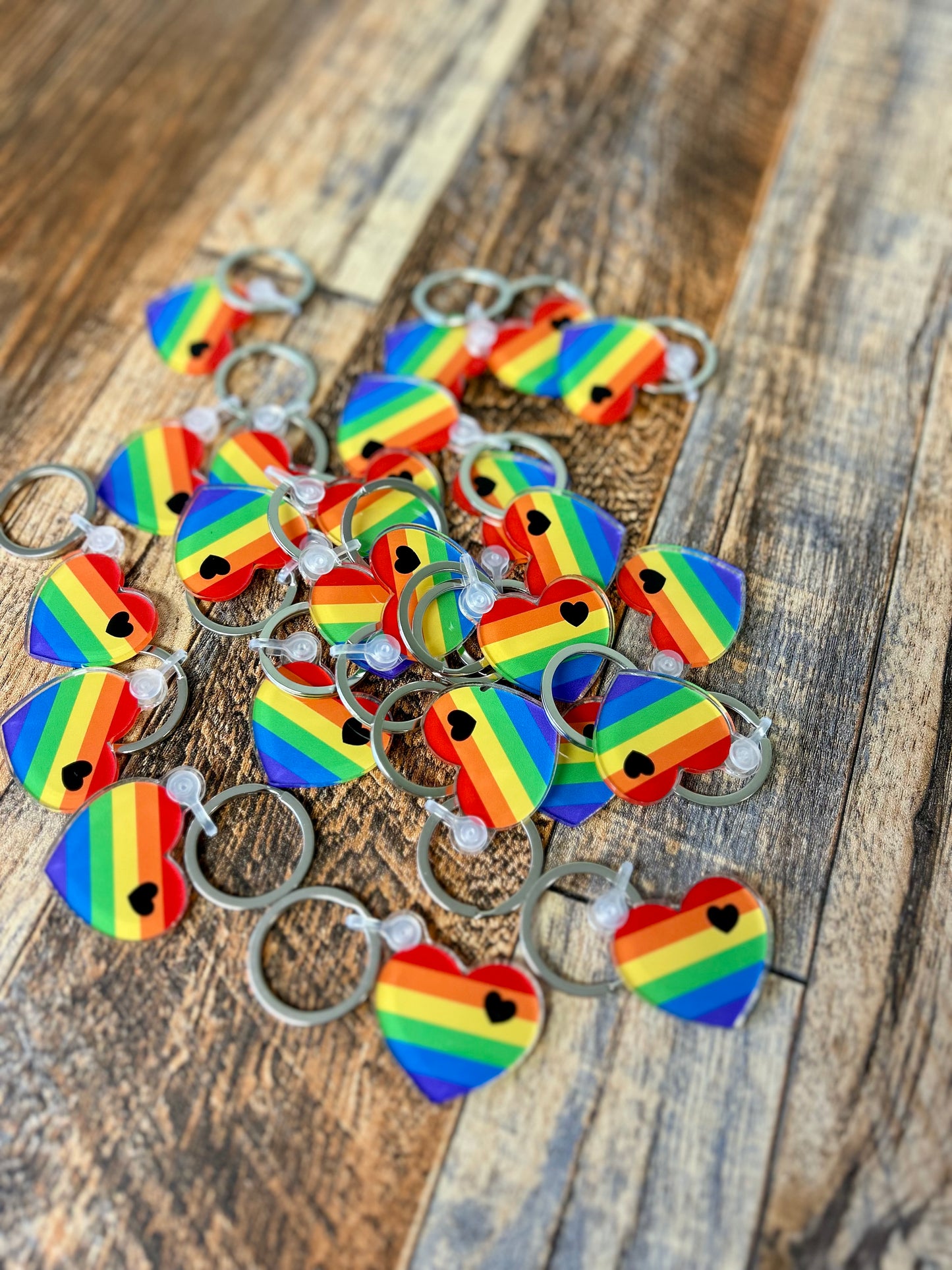Pride heart keychain