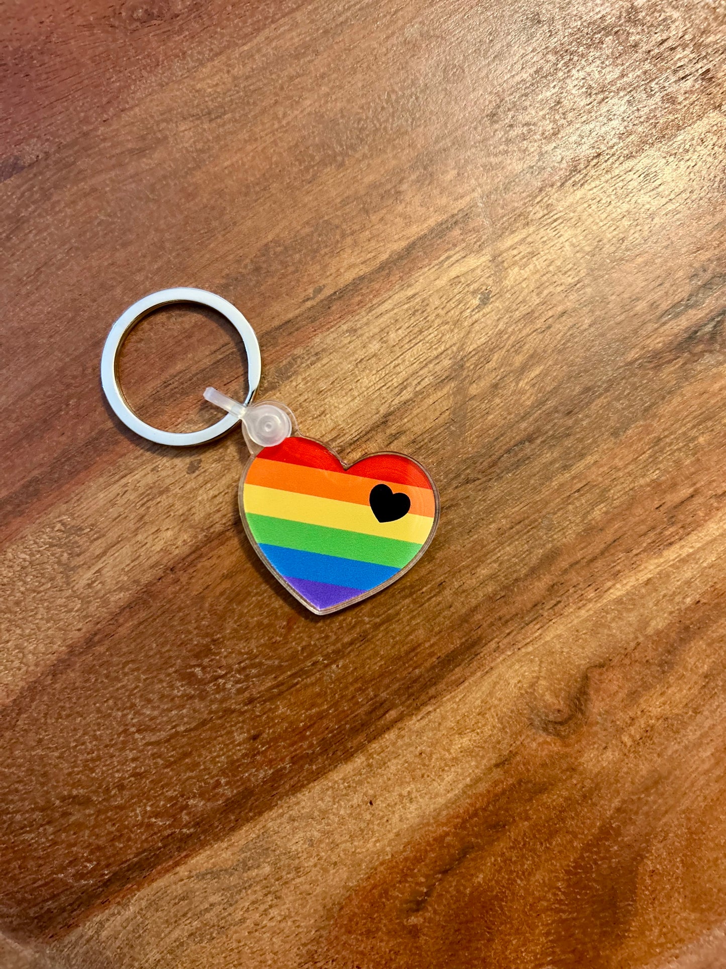 Pride heart keychain