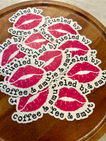 Fueled by coffee & smut Sticker • pink