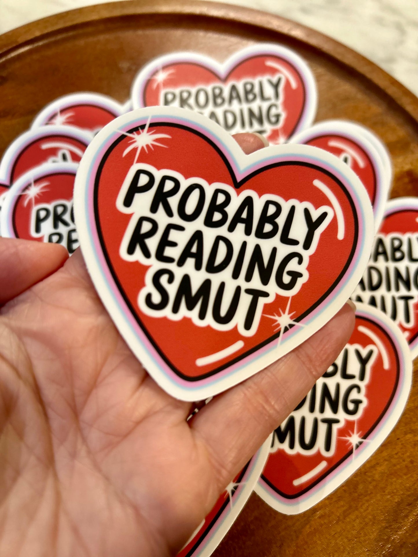 Probably reading smut sticker