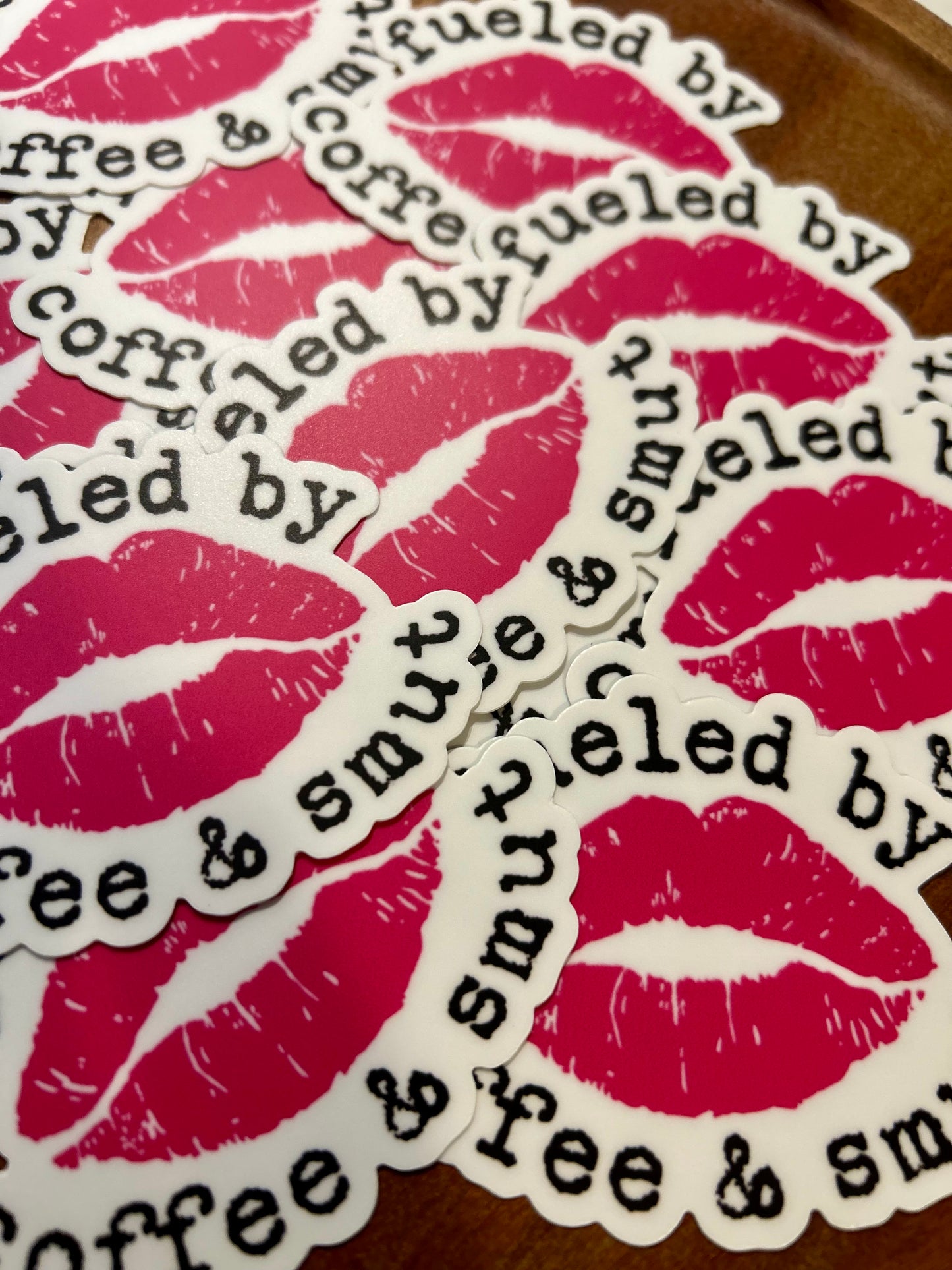 Fueled by coffee & smut Sticker • pink