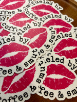 Fueled by coffee & smut Sticker • pink
