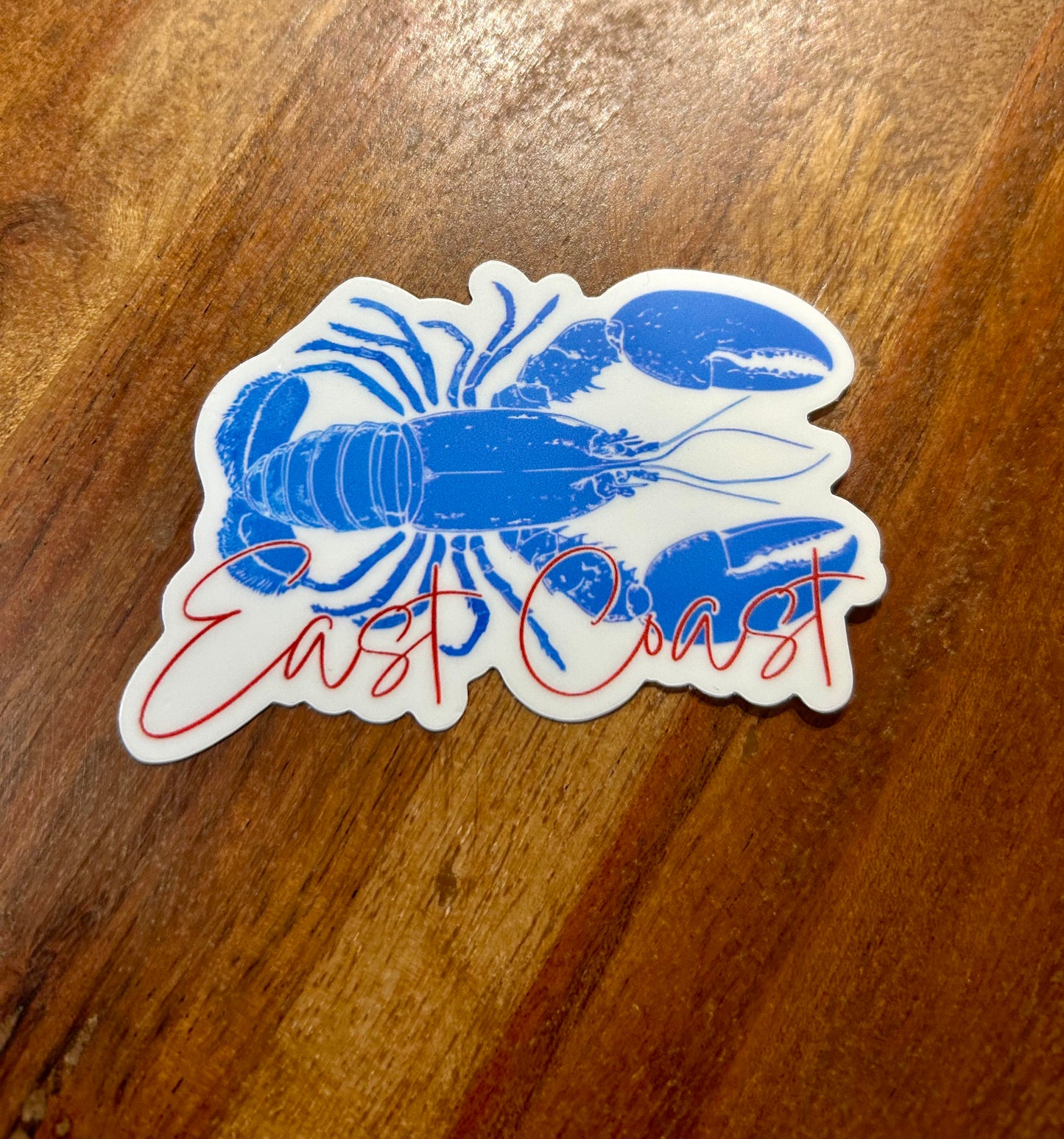 Blue East Coast Lobster sticker • white & red