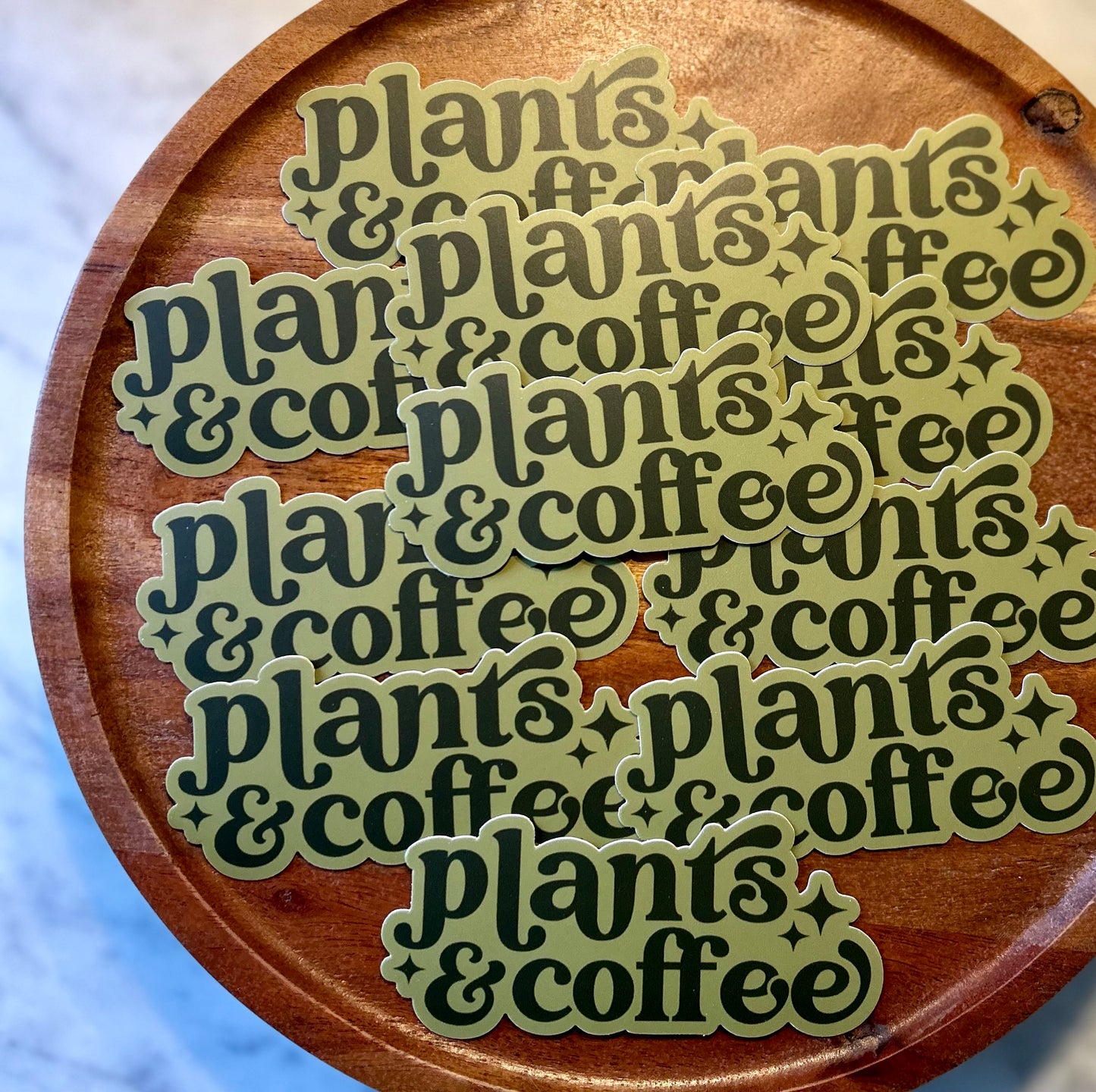 Plants & Coffee Sticker • green