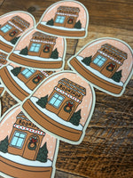 Bookshop snow globe sticker