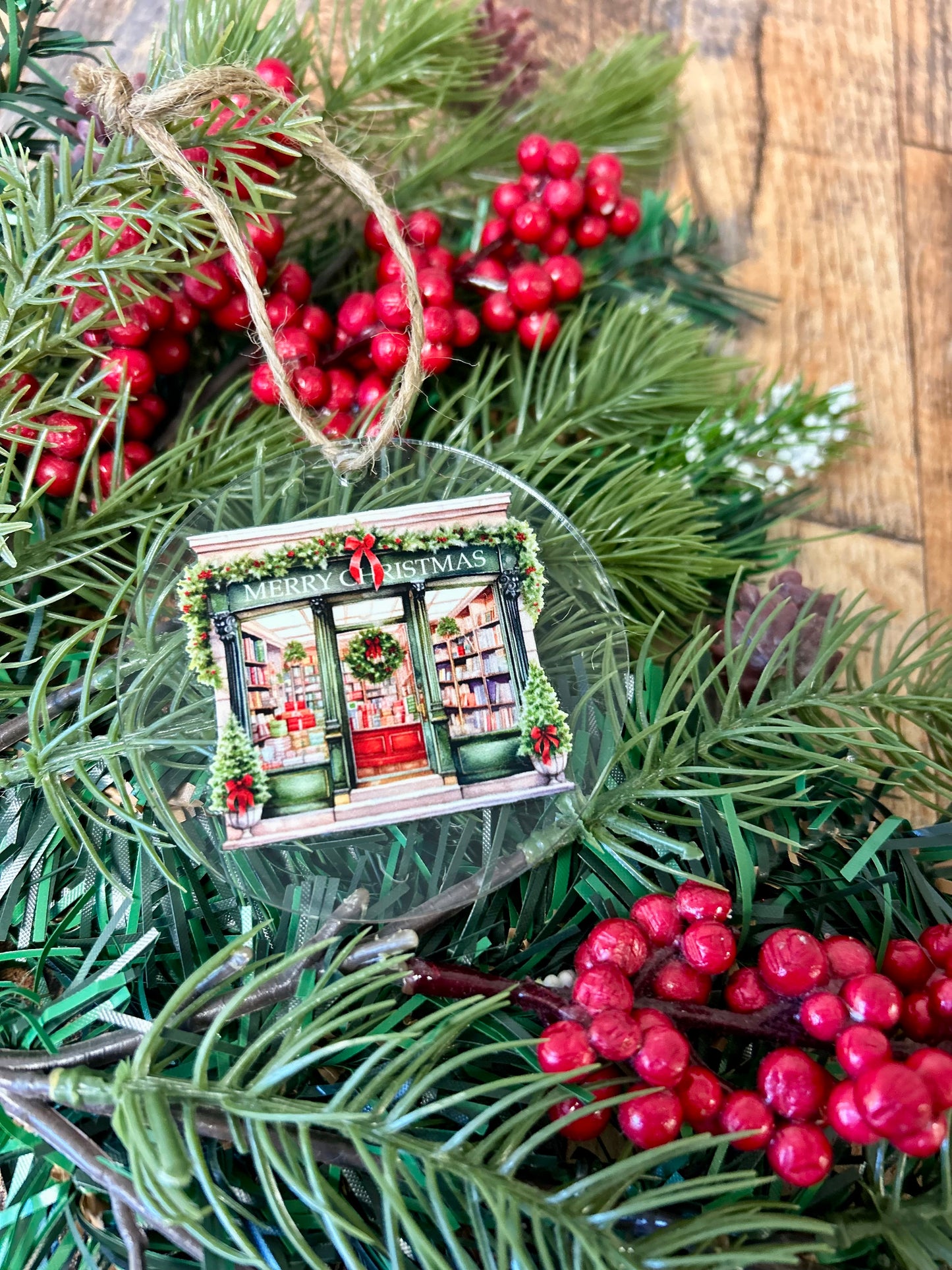 Christmas Bookstore ornament