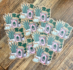 Plants & coffee & books sticker