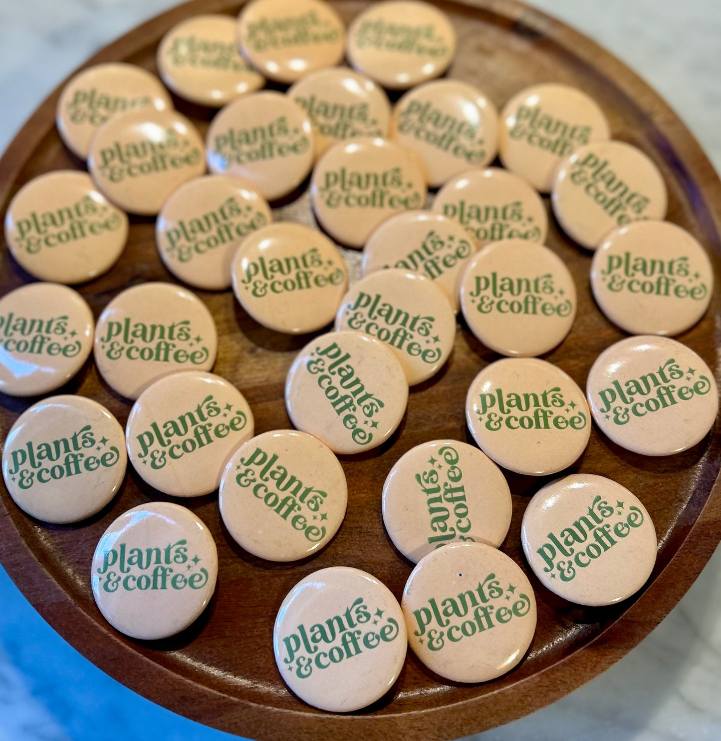 Plants & Coffee button • sage