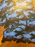 Blue East Coast Lobster sticker • red
