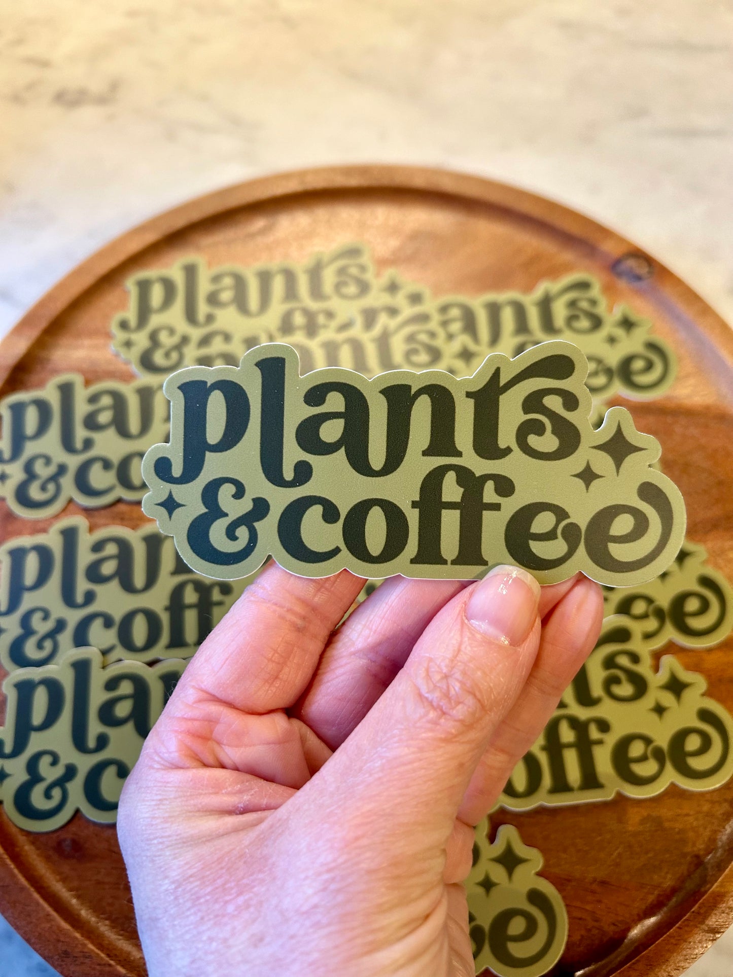 Plants & Coffee Sticker • green