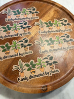 Easily distracted by plants sticker • brown