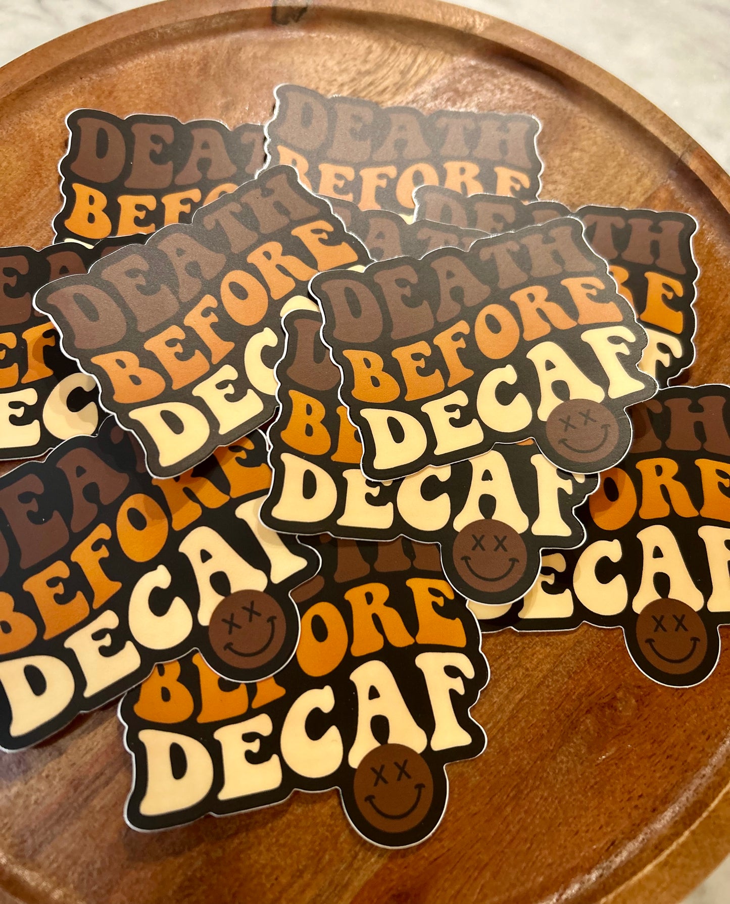 Death before Decaf sticker