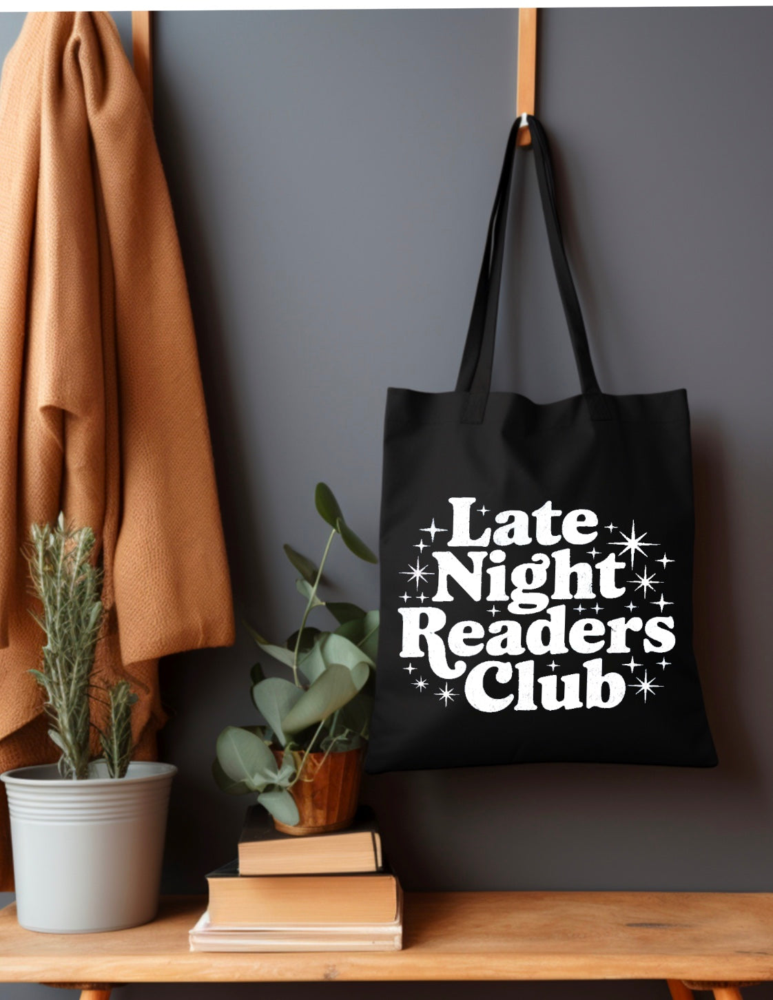 Late night readers club Tote Bag