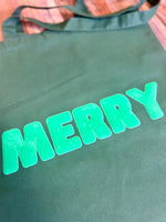 Merry green Tote Bag (puff print)