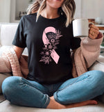 Breast Cancer Awareness flower ribbon