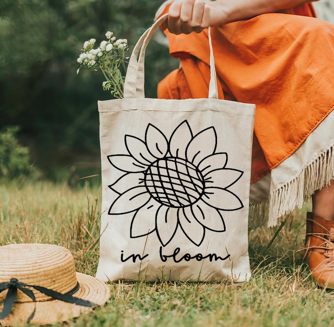 In bloom Sunflower tote bag
