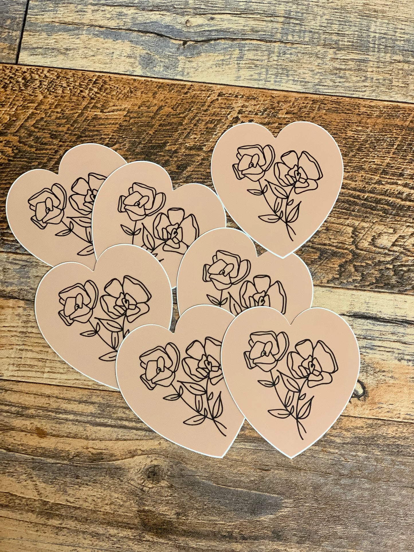 Flower heart sticker
