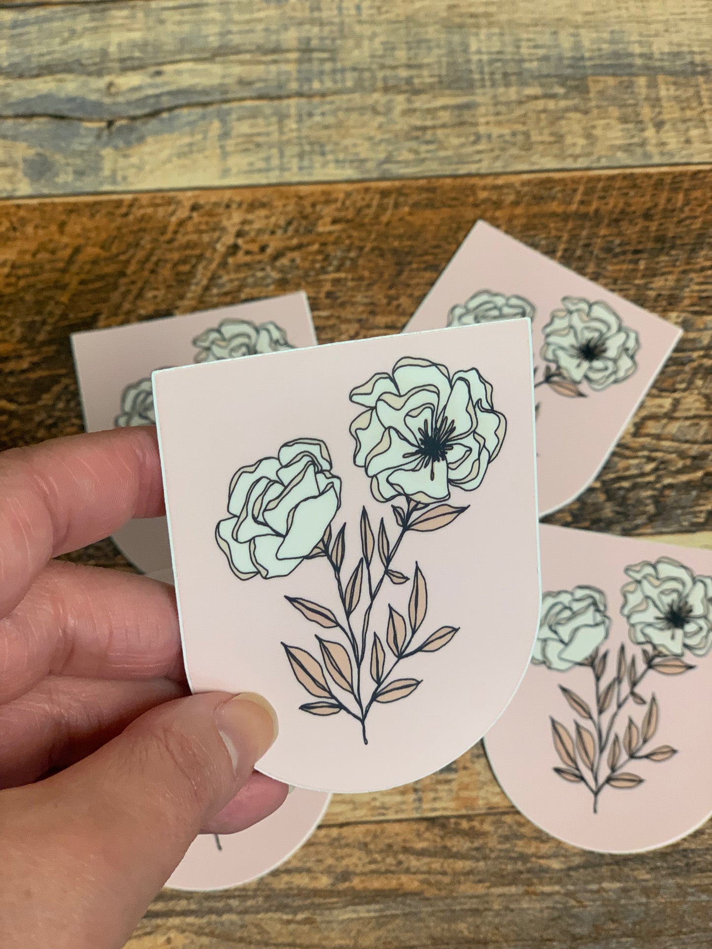 Drawn flowers sticker