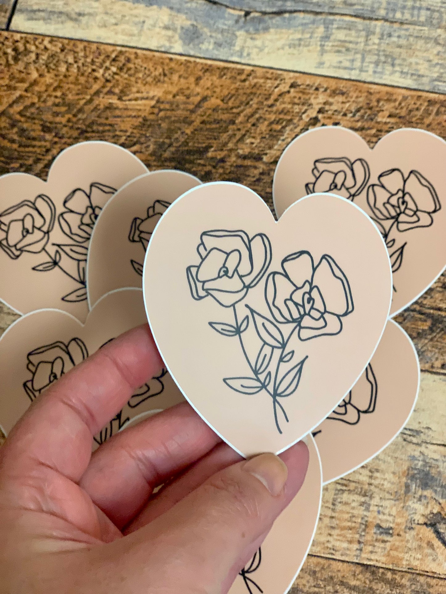 Flower heart sticker