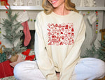 Christmas Doodles Red transfer
