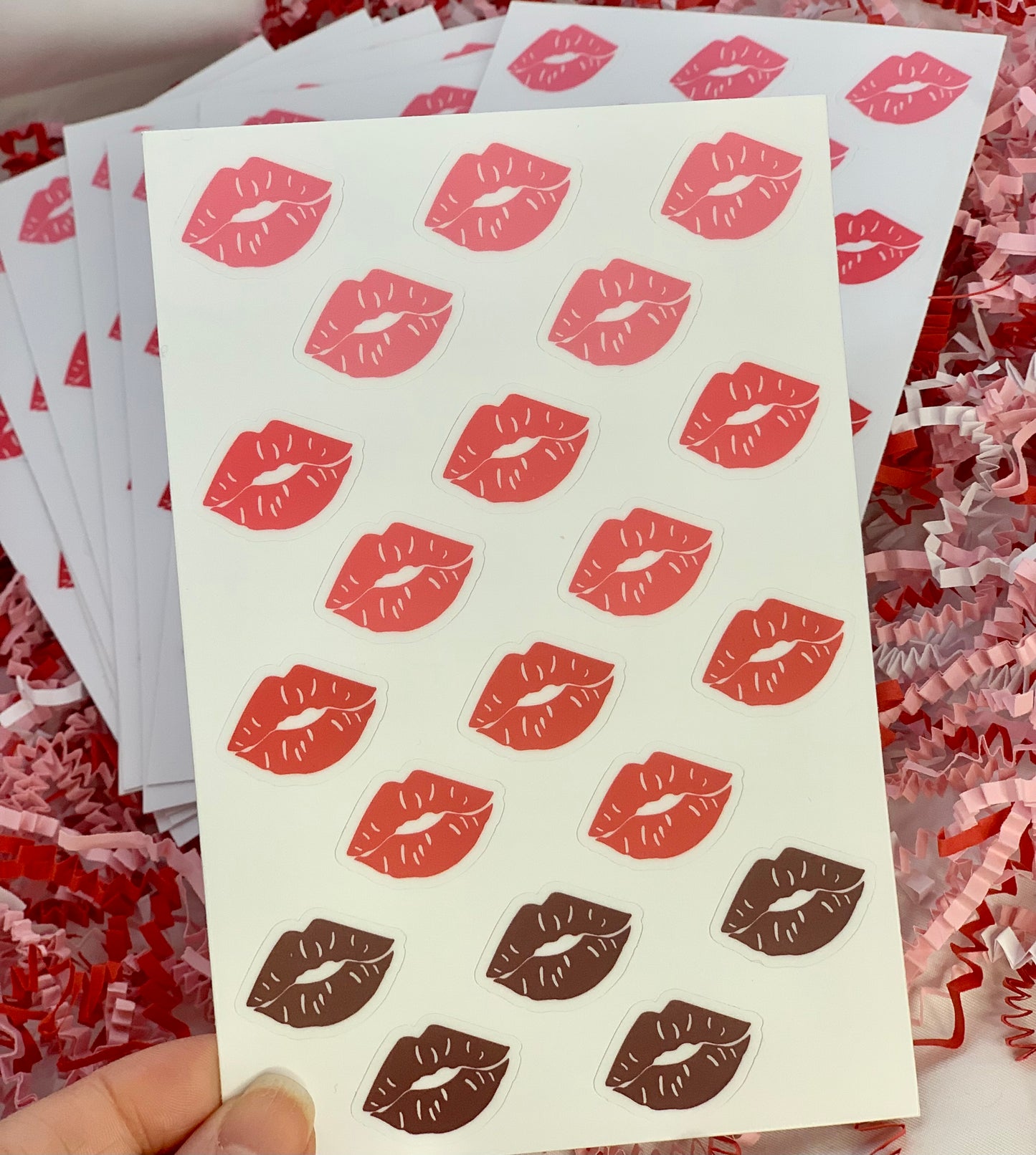 Red Kiss Ombré Sticker Sheet