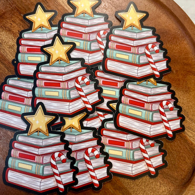 Christmas books sticker