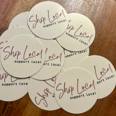 Shop local sticker • cream