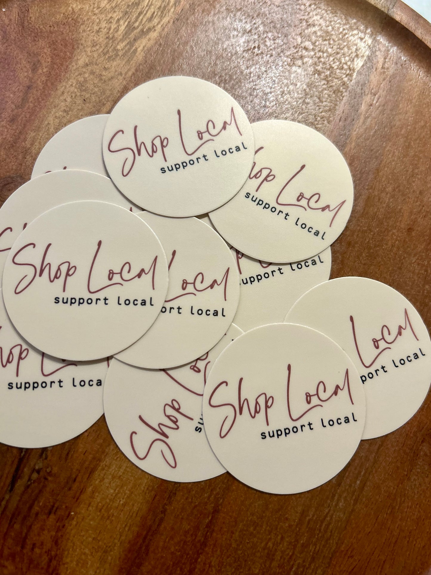 Shop local sticker • cream