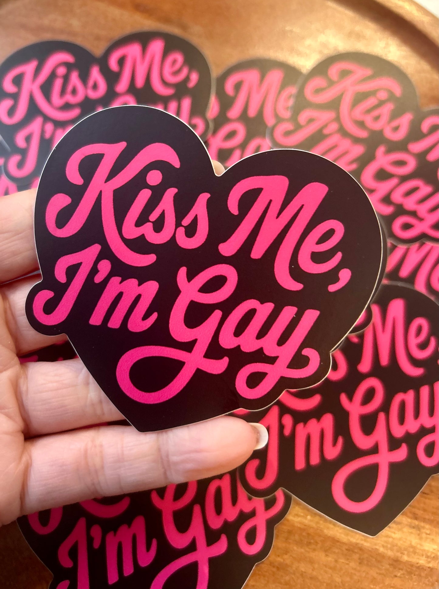 Kiss me I’m gay heart sticker