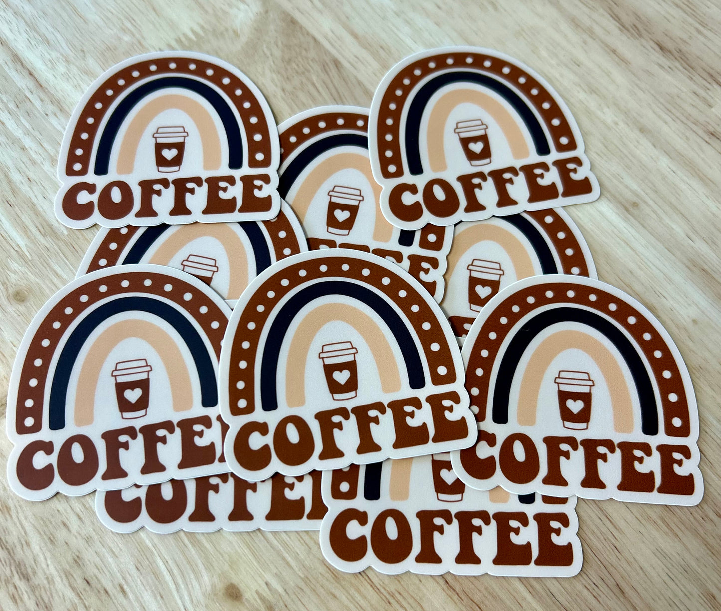 Coffee rainbow sticker • cream