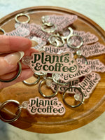 Plants & Coffee Keychain • pink