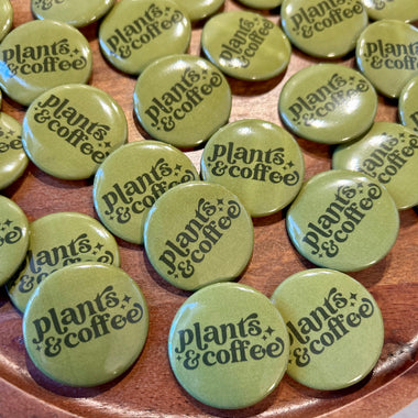 Plants & Coffee button • green