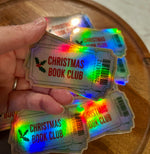 Christmas Book Club ticket holographic Sticker